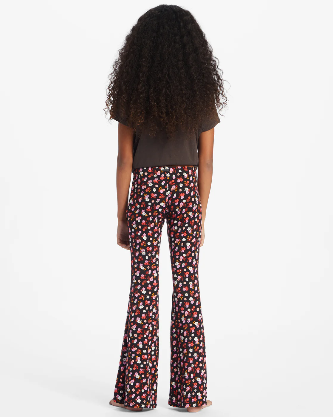 Billabong Tell Me Elastic Waist Flared Pants - Black Pebble -Biliabong Outlet