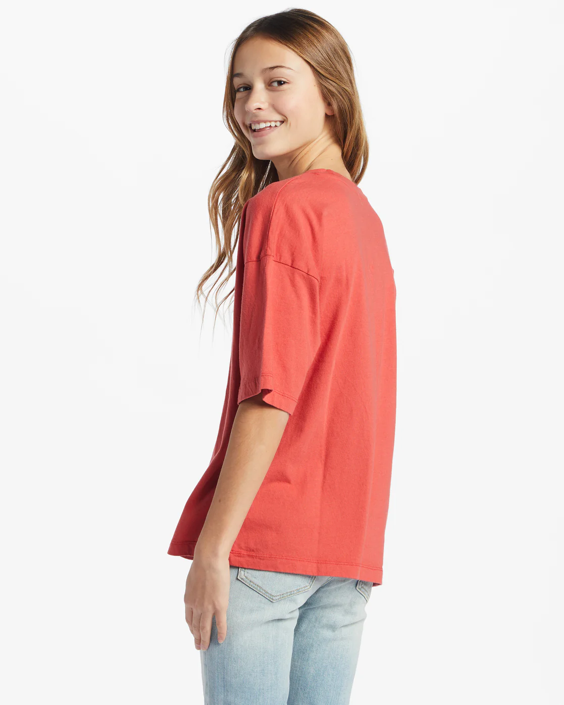 Billabong Girls Good Vibes T-Shirt - Red Rock -Biliabong Outlet