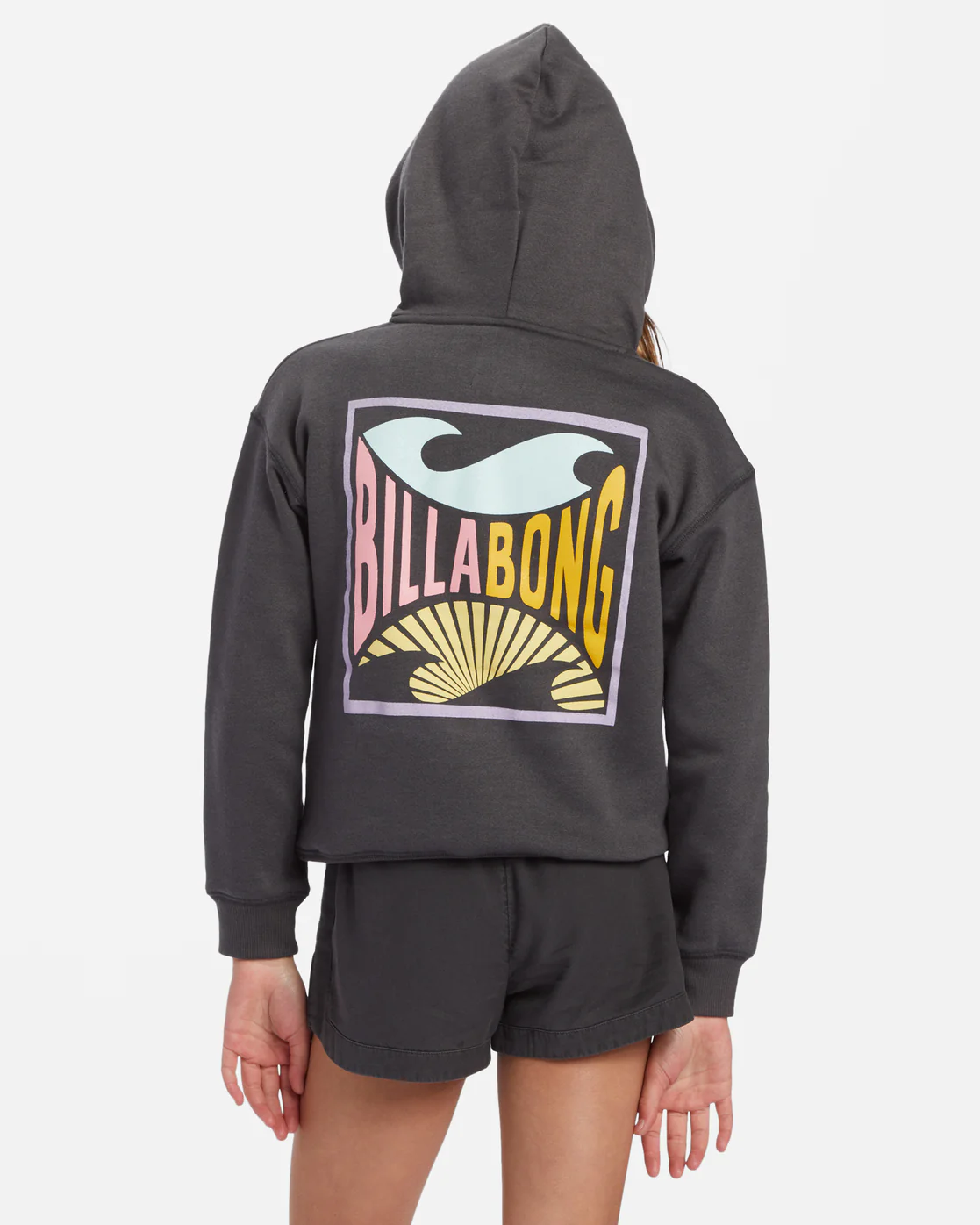 Billabong Girls Throwback Waves Sweatshirt - Off Black -Biliabong Outlet