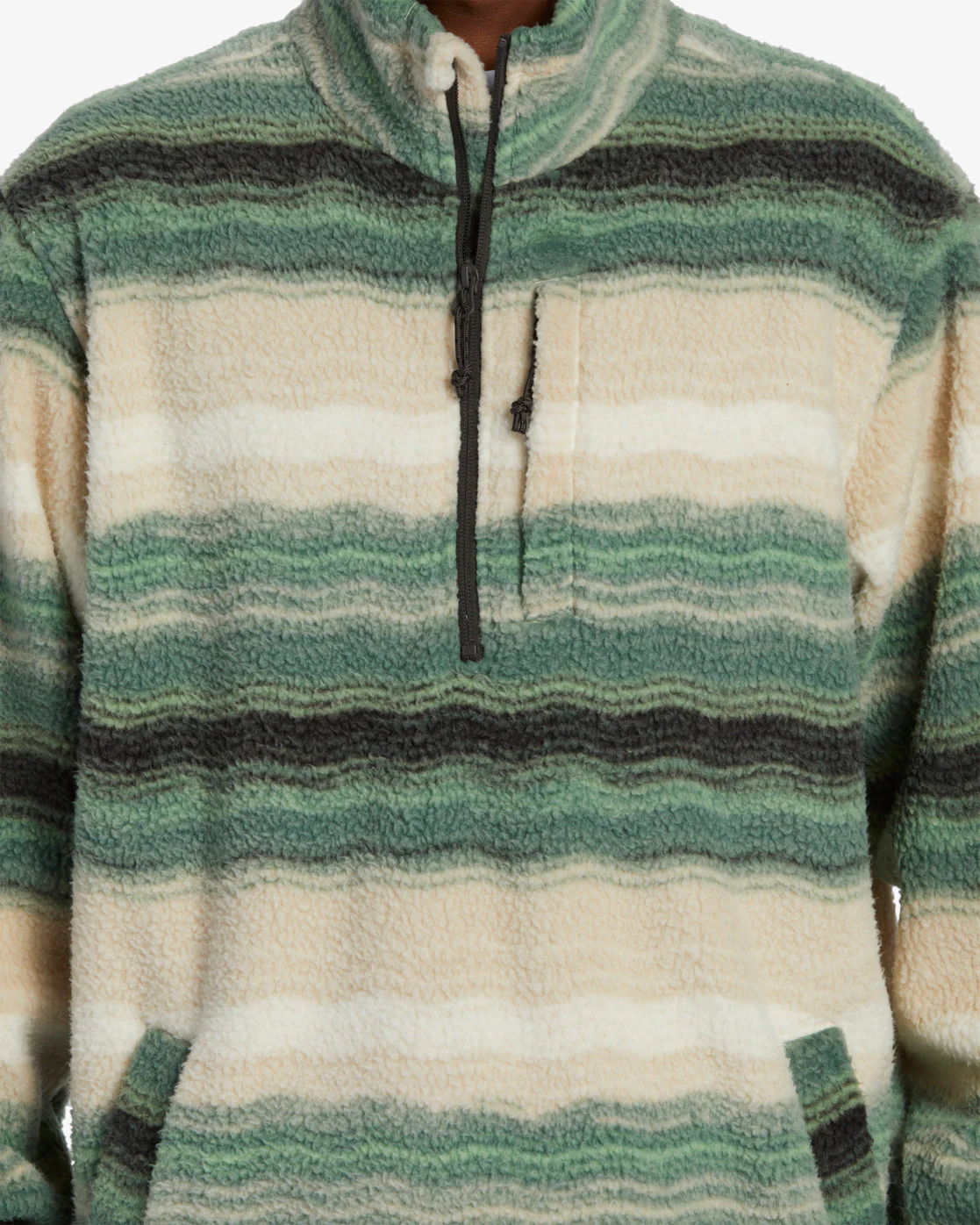 Billabong Boundary Half-Zip Mock Neck Fleece - Matcha -Biliabong Outlet