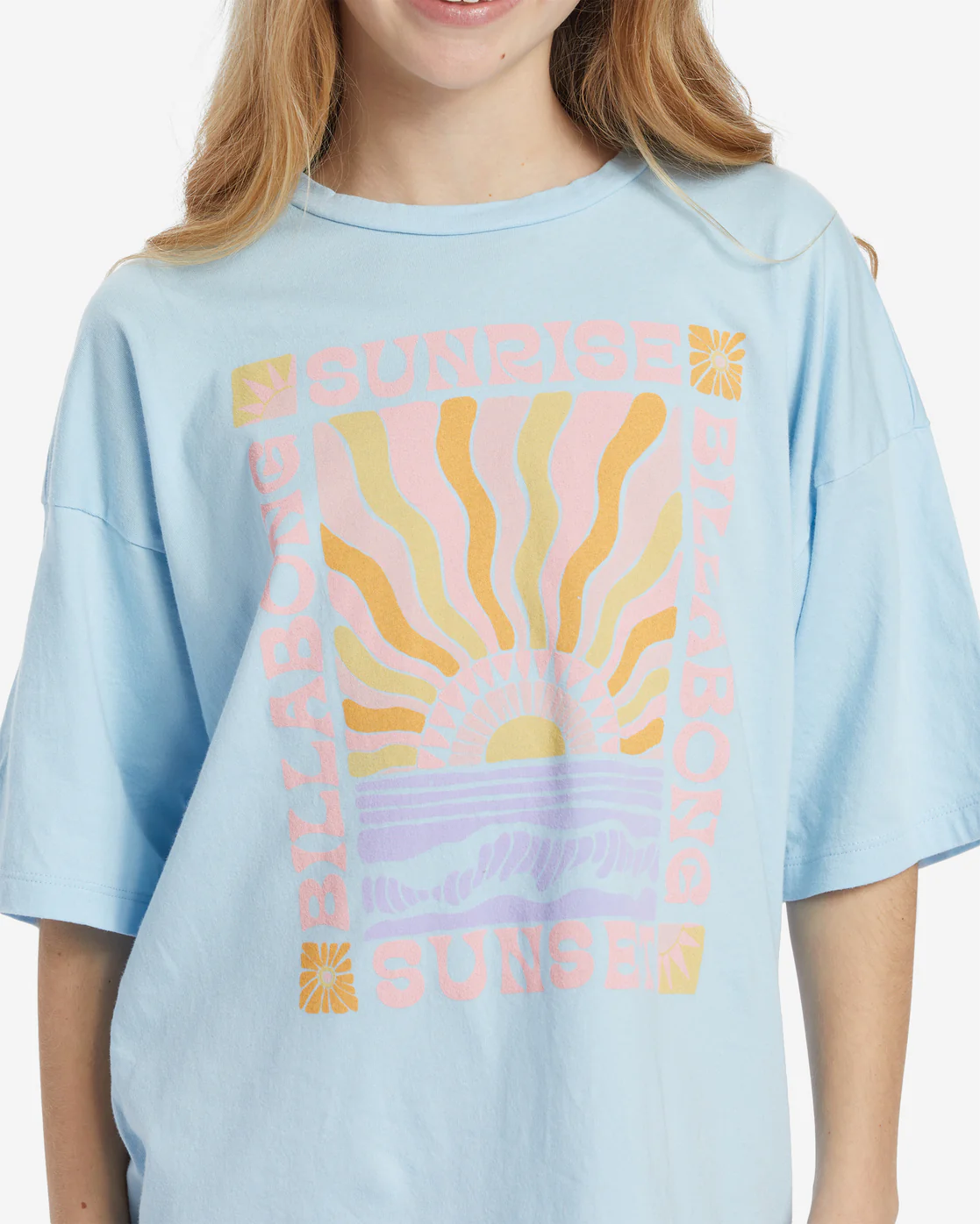 Billabong Girls Sunrise To Sunset T-Shirt - Bliss Blue -Biliabong Outlet