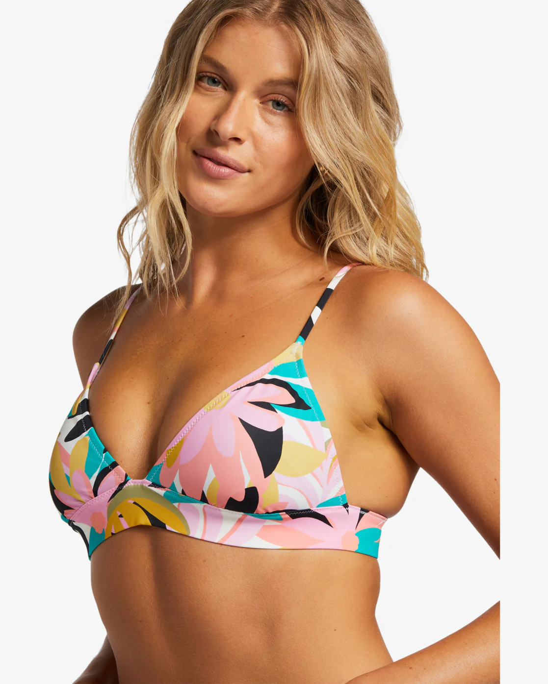 Billabong A/Div Banded Triangle Bikini Top - Black Multi 3 -Biliabong Outlet