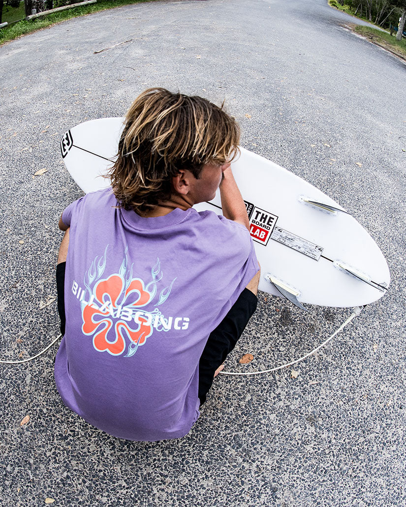 Billabong Paradise Burning OG Short Sleeve Wave Washed T-Shirt - Washed Violet -Biliabong Outlet