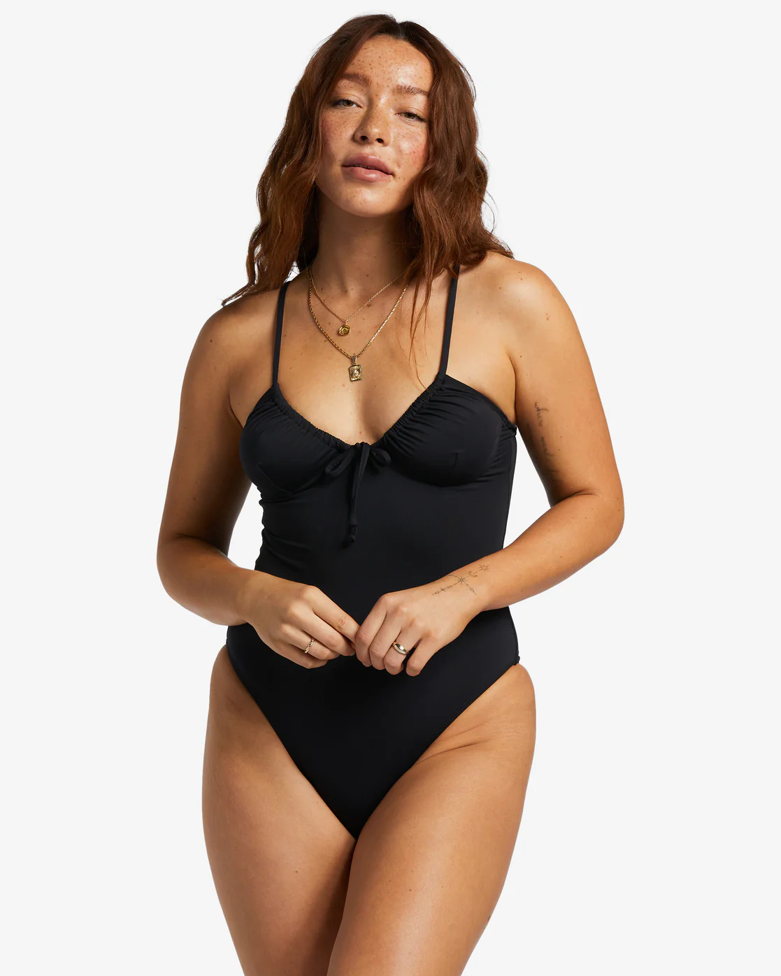 Billabong Sol Searcher One-Piece Swimsuit - Black Pebble -Biliabong Outlet