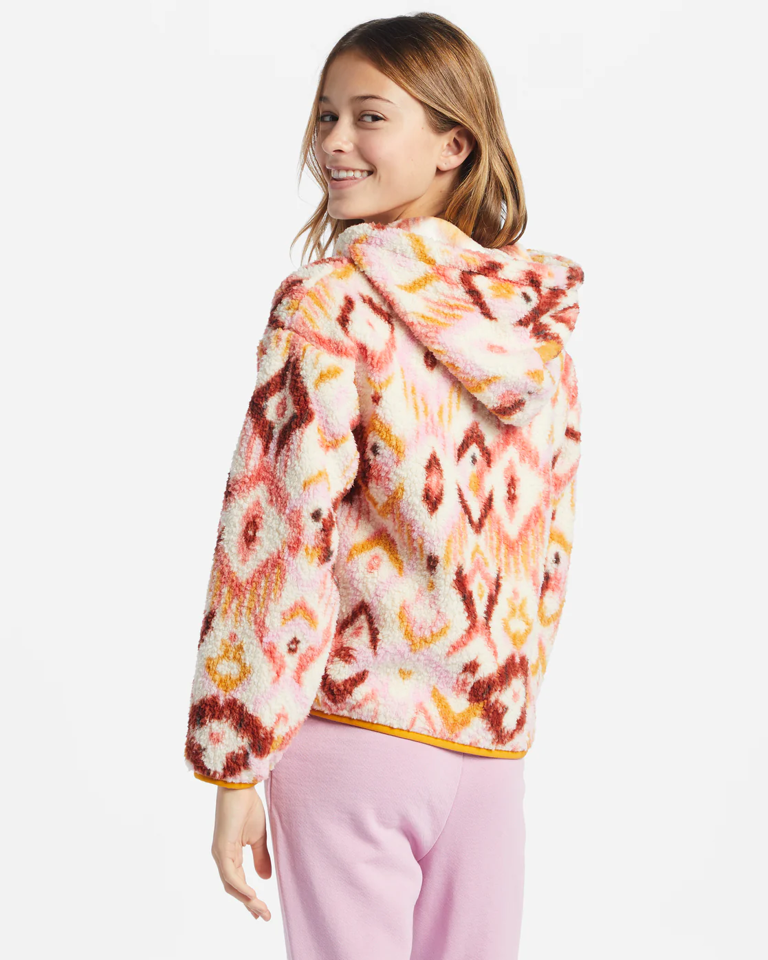 Billabong Girls Just In Time Half-Zip Pullover Sweatshirt - Lavender Kiss -Biliabong Outlet