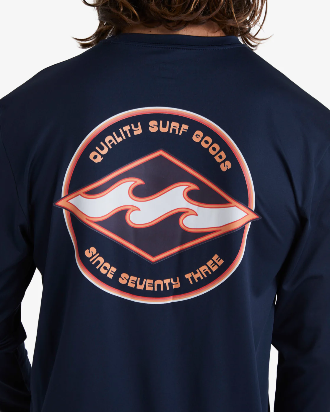 Billabong Rotor Diamond Loose Fit Long Sleeve Surf Tee - Navy -Biliabong Outlet