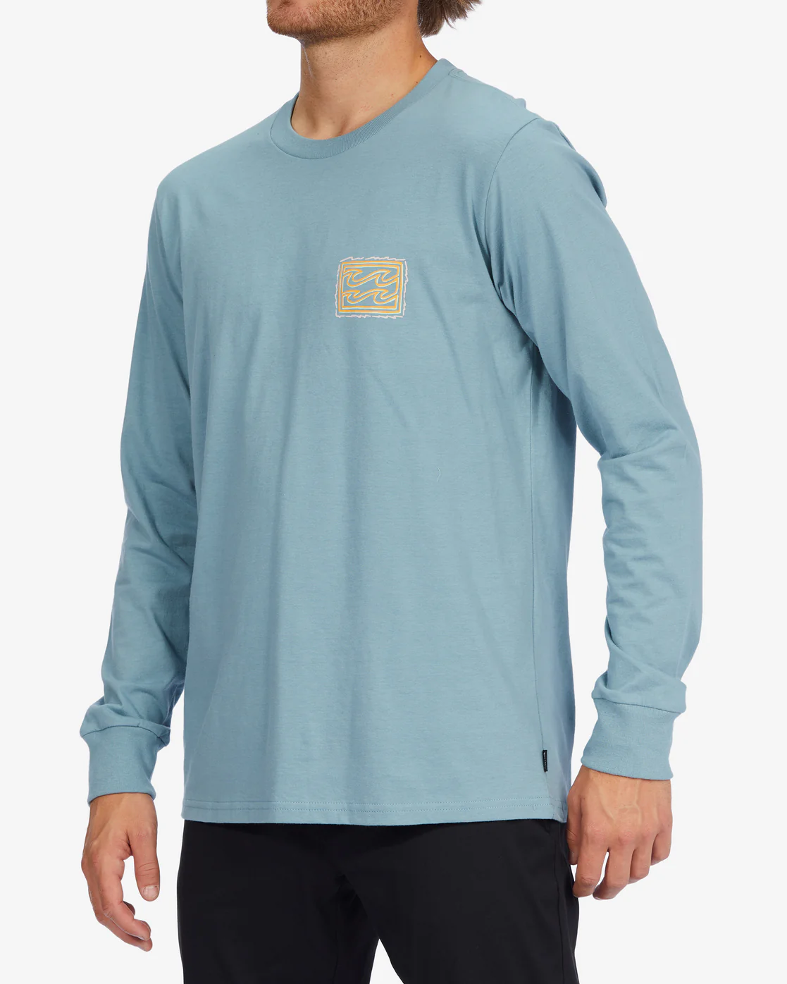 Billabong Crayon Wave Long Sleeve T-Shirt - Washed Blue -Biliabong Outlet
