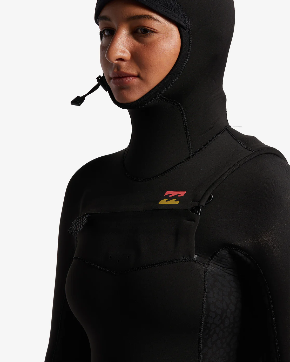 Billabong 5/4 Synergy Hooded Chest Zip Full Wetsuit - Wild Black -Biliabong Outlet