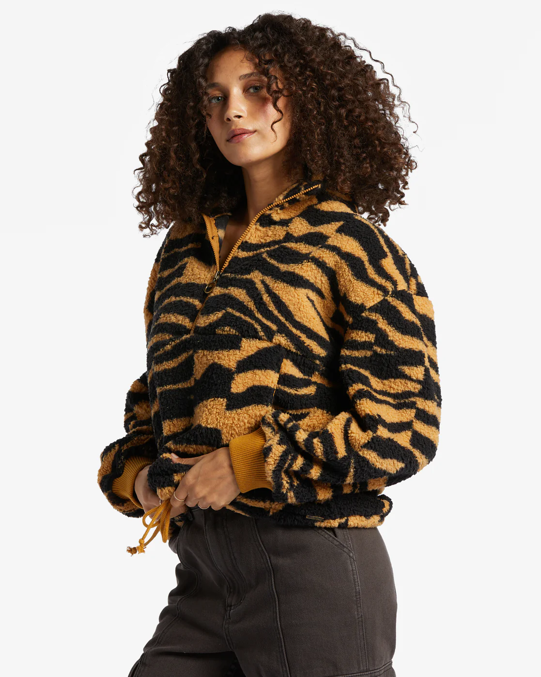 Billabong Time Off Half-Zip Fleece Pullover - Cosmic Khaki -Biliabong Outlet