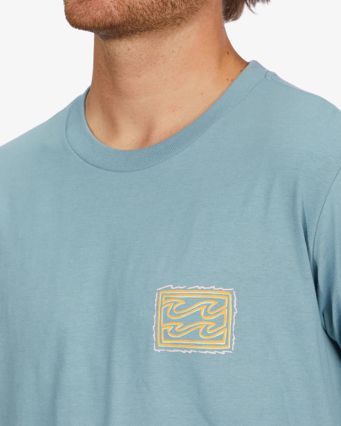 Billabong Crayon Wave Long Sleeve T-Shirt - Washed Blue -Biliabong Outlet
