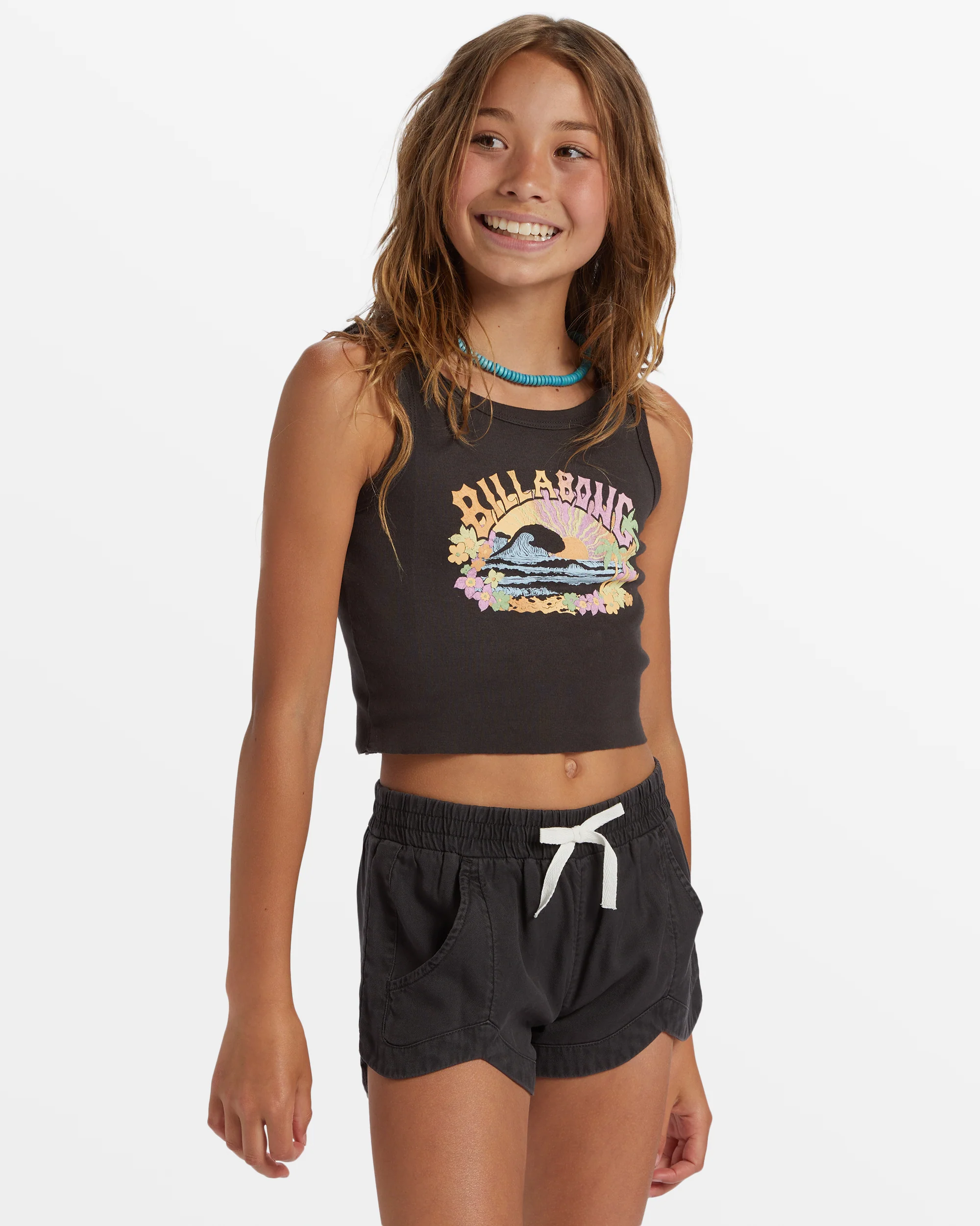 Billabong Girl's Mad For You Shorts - Off Black -Biliabong Outlet