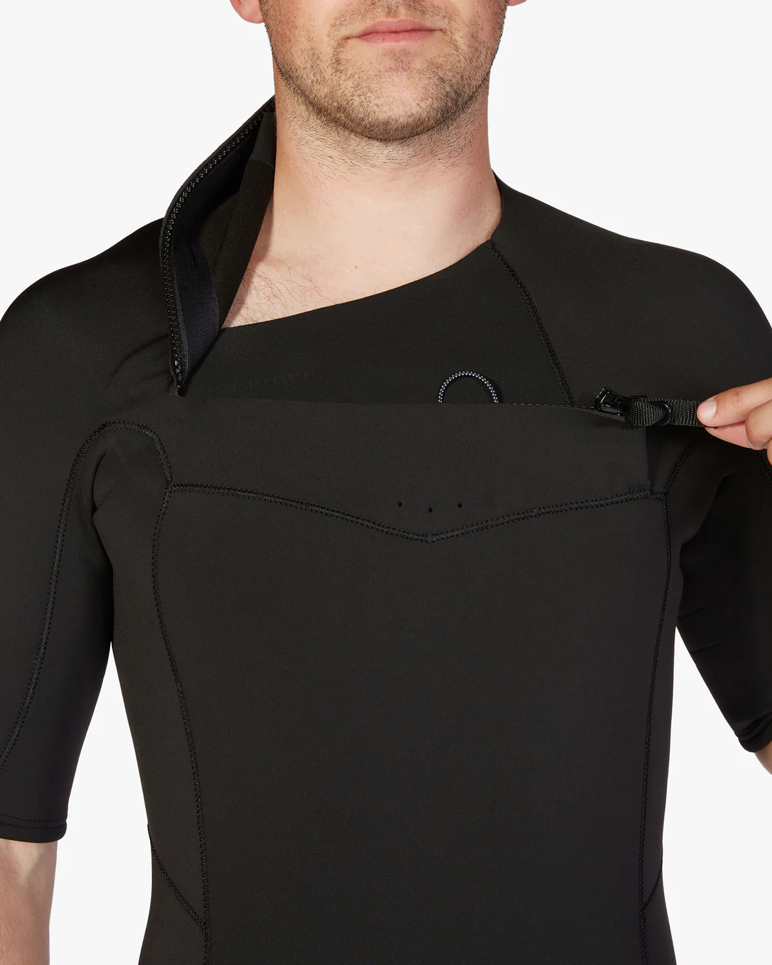 Billabong 2/2mm Absolute Short Sleeve Chest Zip Springsuit - Black -Biliabong Outlet