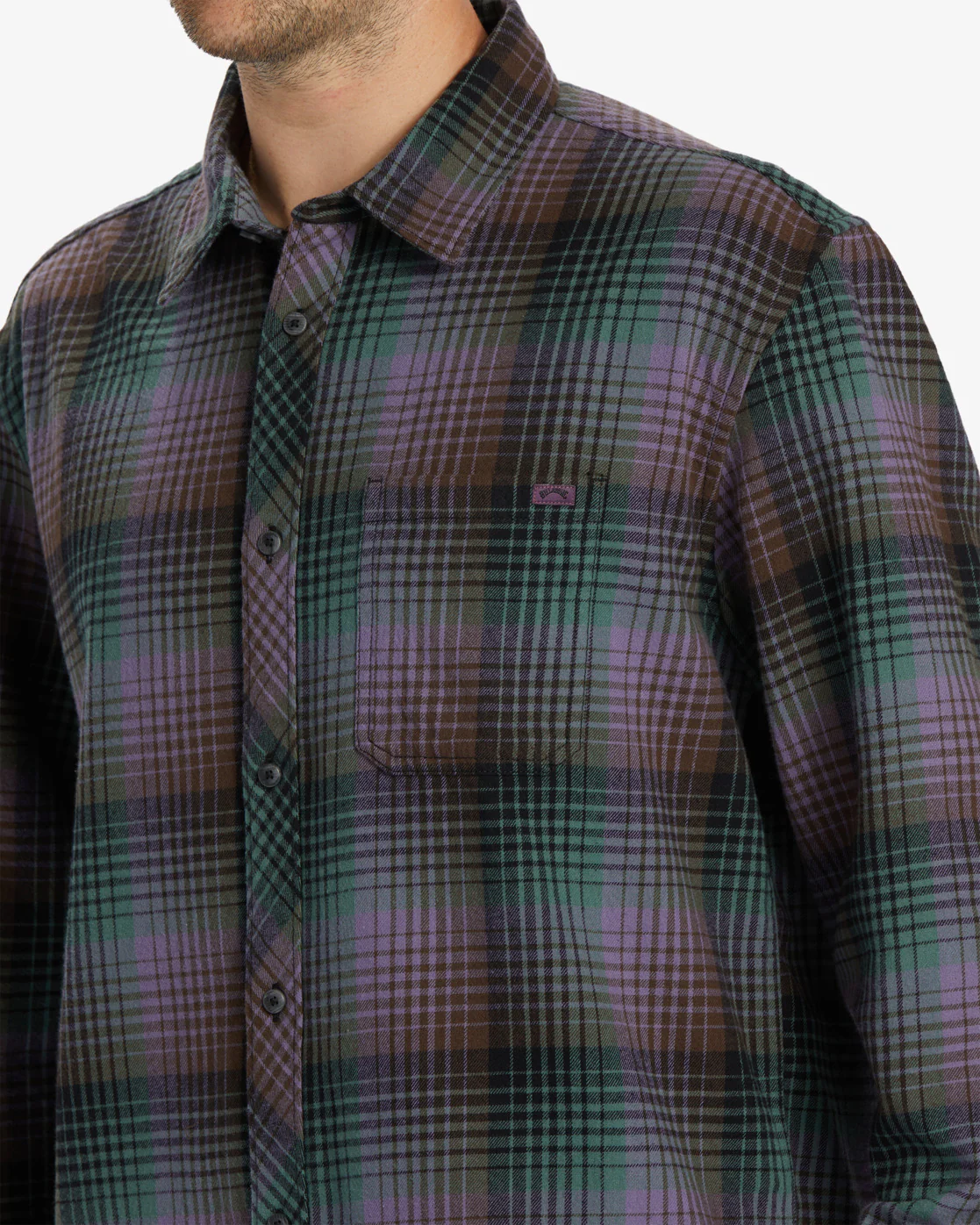 Billabong Coastline Flannel Long Sleeve Shirt - Dusty Grape -Biliabong Outlet