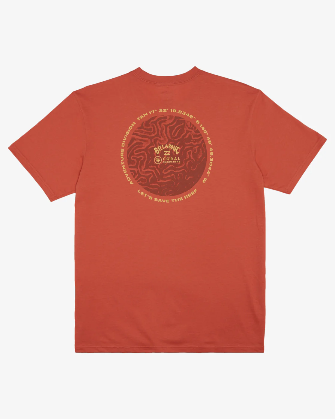 Billabong Coral Gardeners Brain Short Sleeve T-Shirt - Coral -Biliabong Outlet