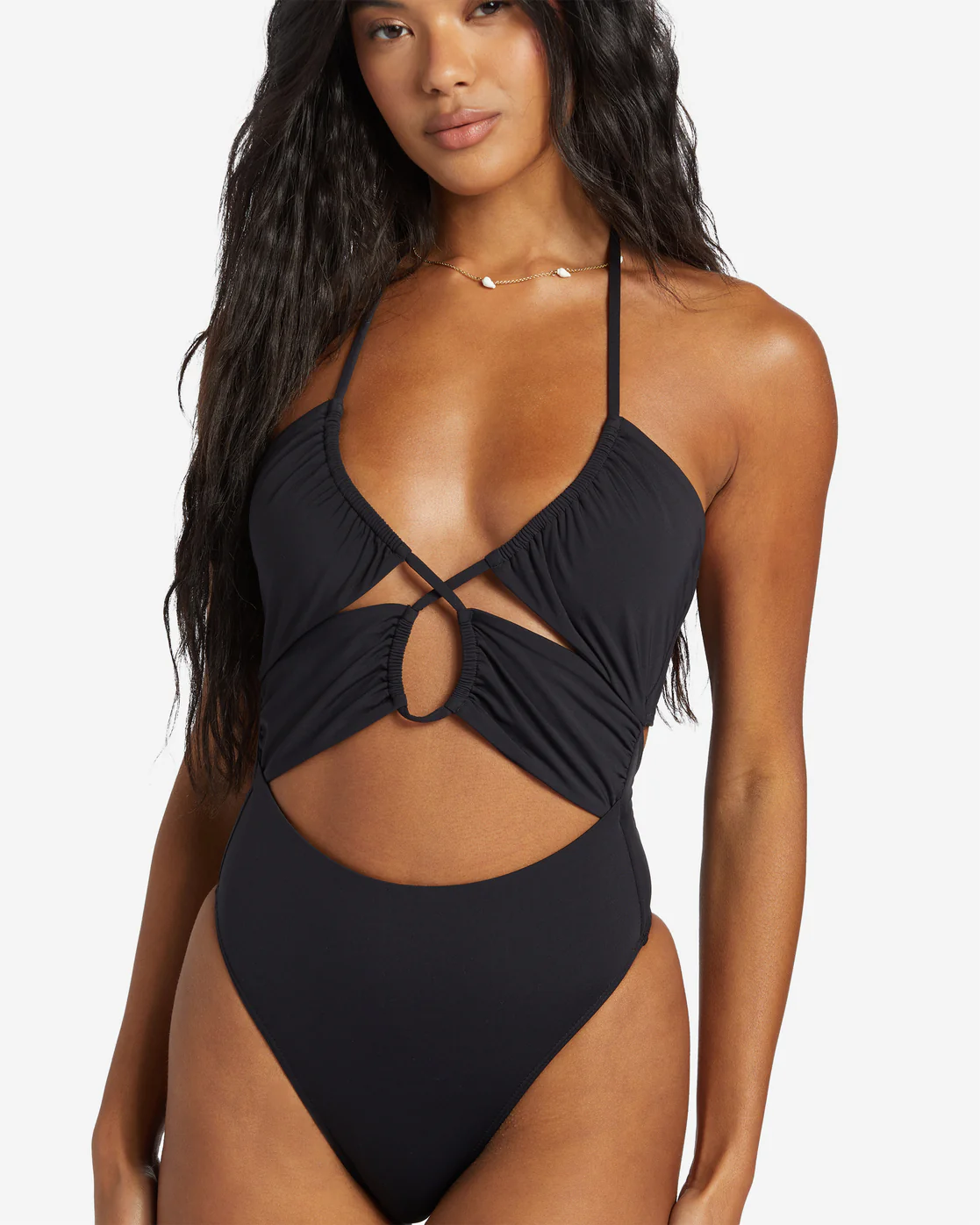 Billabong Sol Searcher One-Piece Swimsuit - Black Pebble -Biliabong Outlet