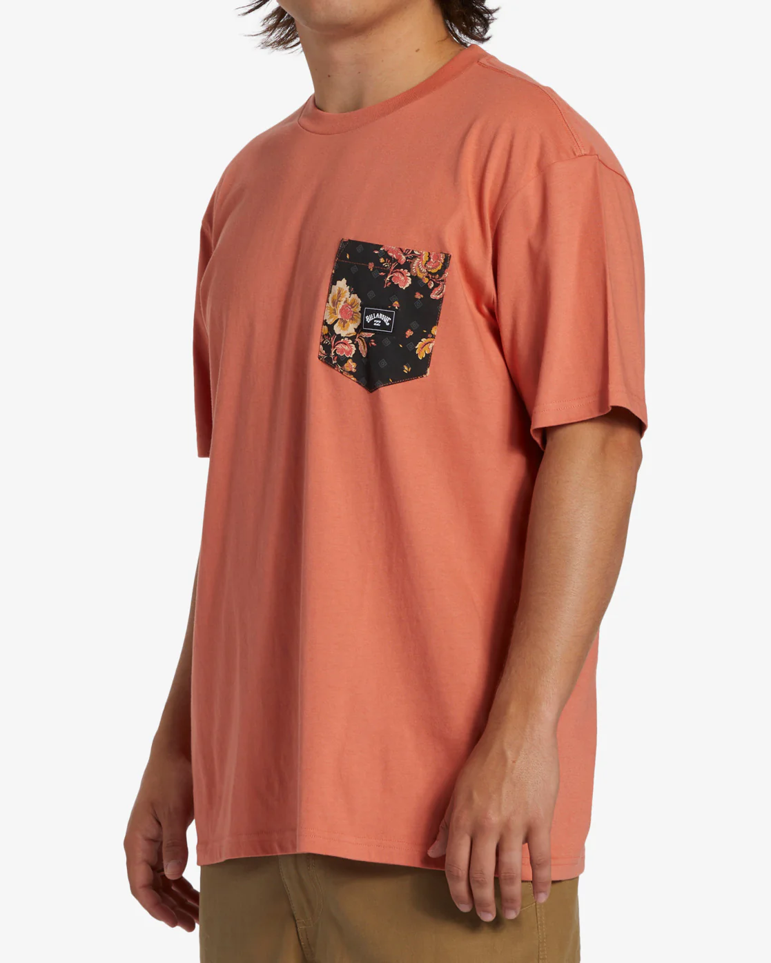 Billabong Team Pocket T-Shirt - Coral -Biliabong Outlet