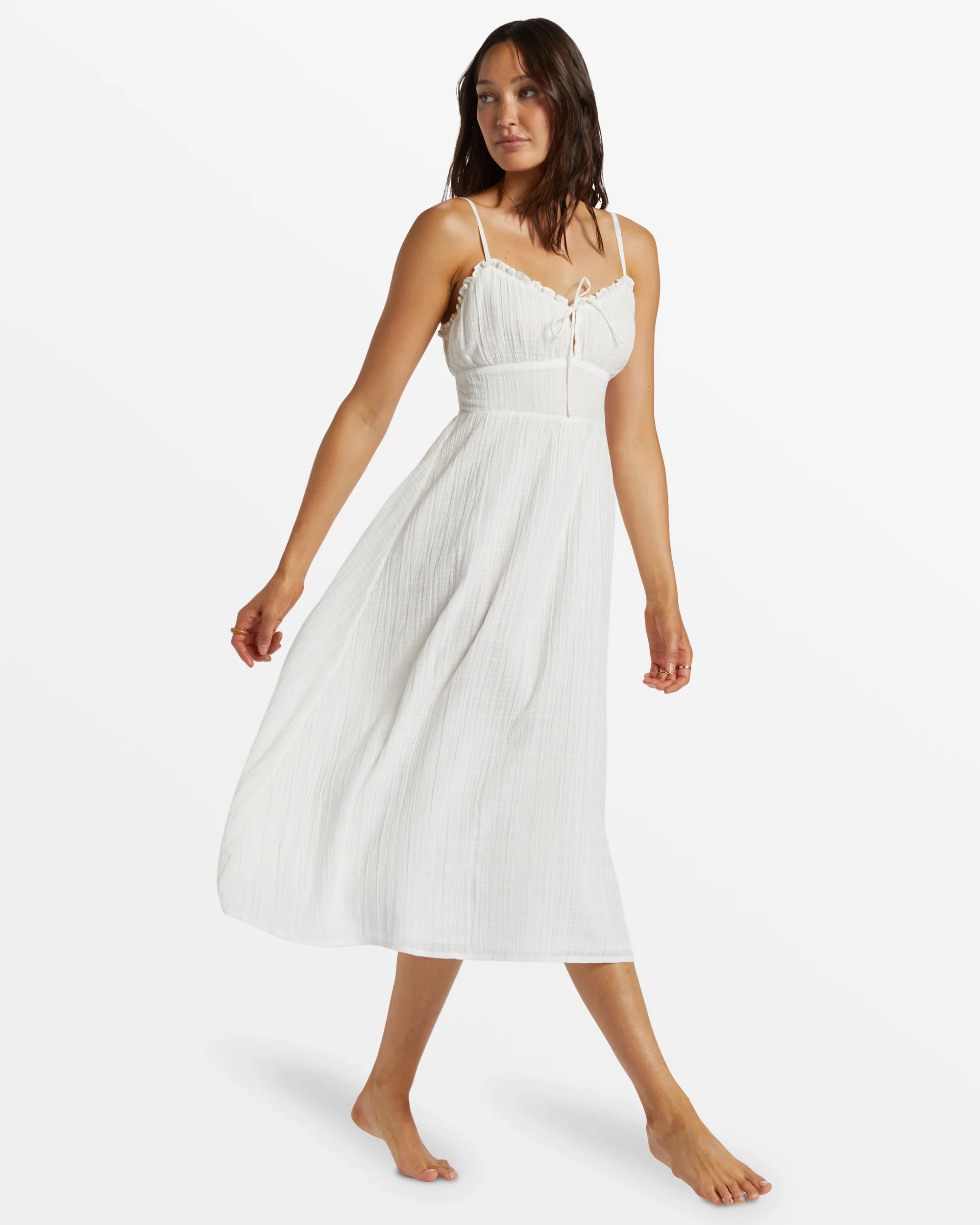 Billabong Pretty Perfect Sweetheart Midi Dress - Salt Crystal -Biliabong Outlet