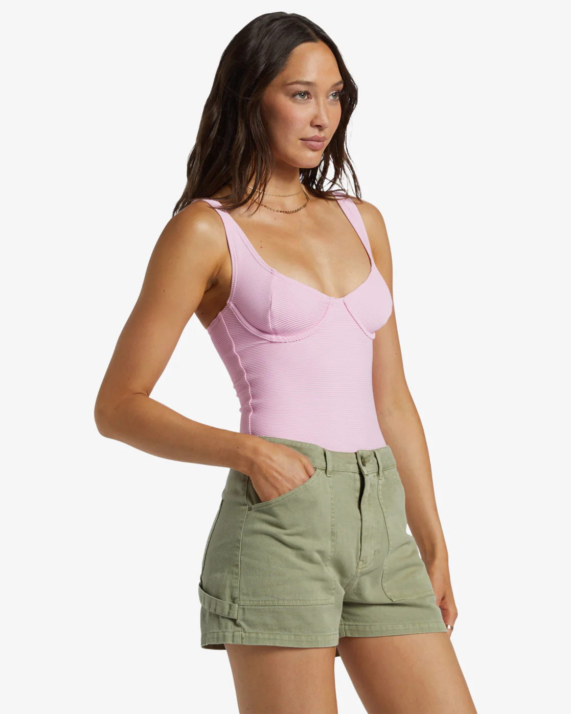 Billabong Leia Denim Shorts - Army -Biliabong Outlet