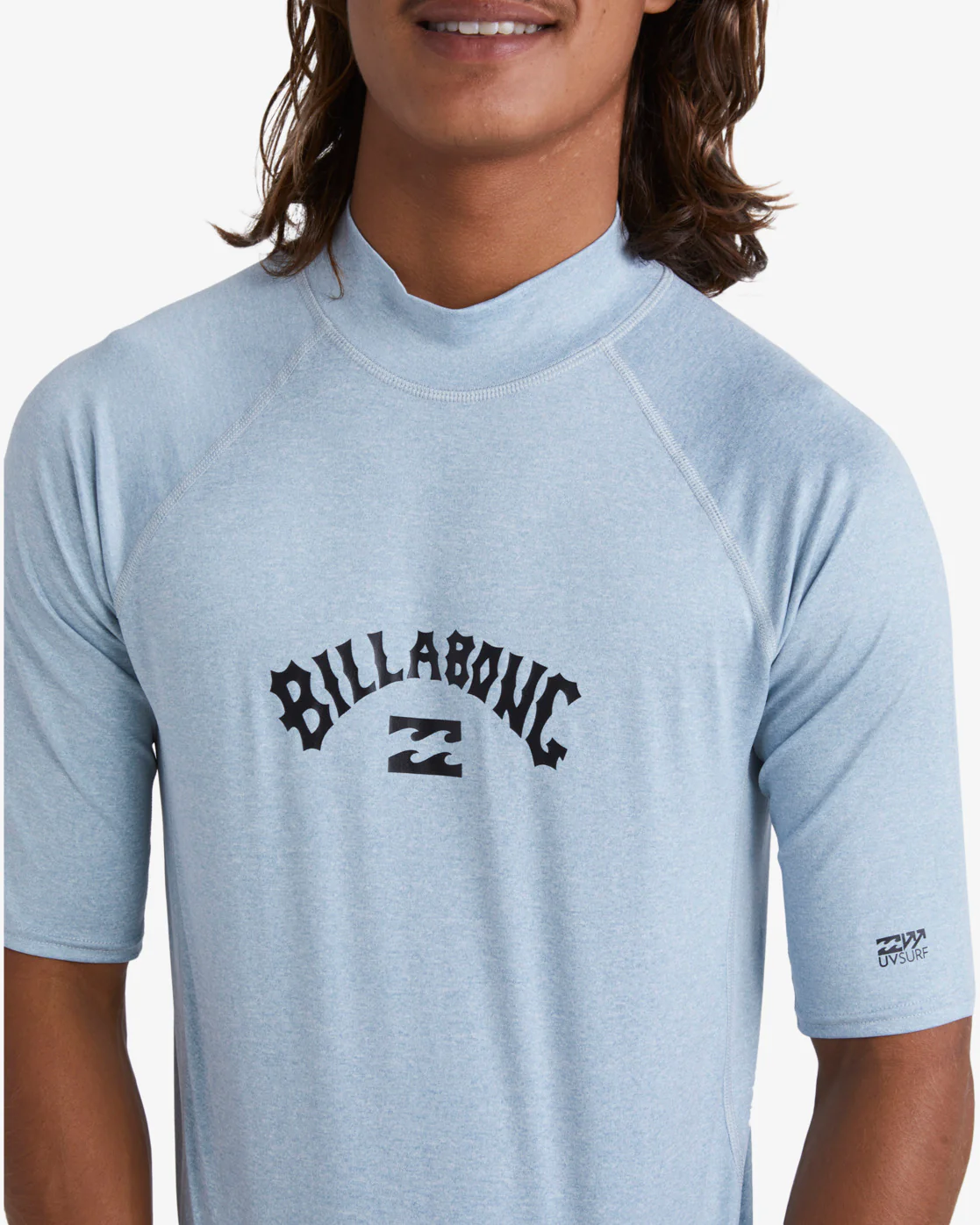 Billabong Arch Wave Performance Fit Short Sleeve Tee - Smoke Blue Heather -Biliabong Outlet