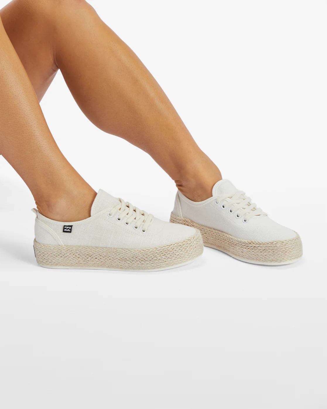 Billabong Puebla Canvas Platform Shoes - White -Biliabong Outlet