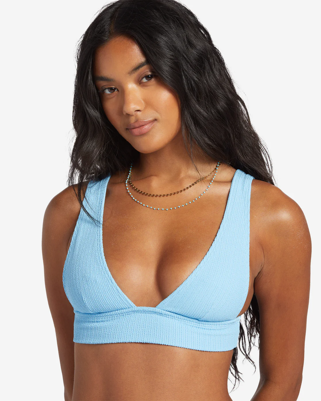 Billabong Sunrays Remi Plunge Bikini Top - Blue Dream -Biliabong Outlet