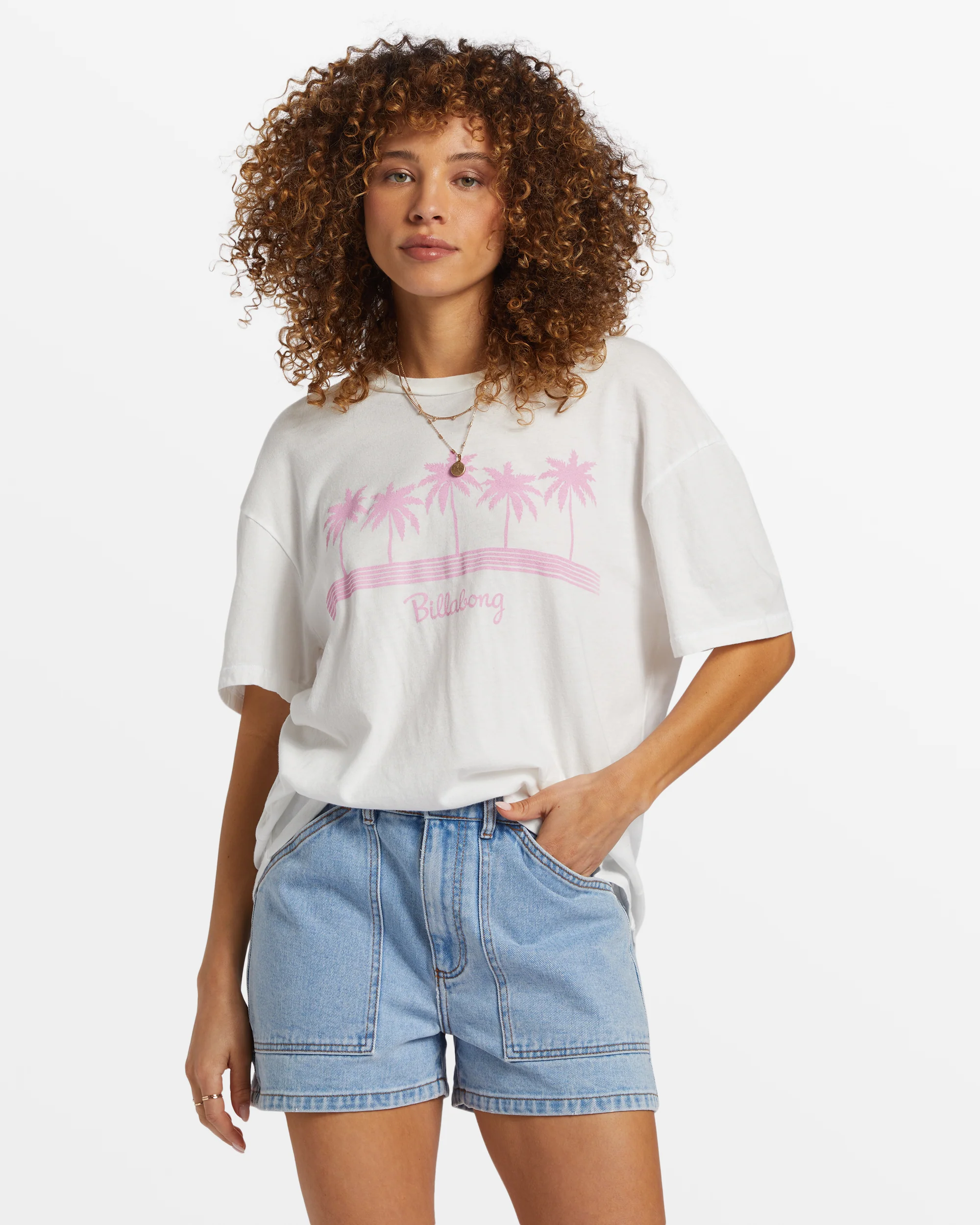 Billabong Vacation Spot Oversized T-Shirt - Salt Crystal -Biliabong Outlet