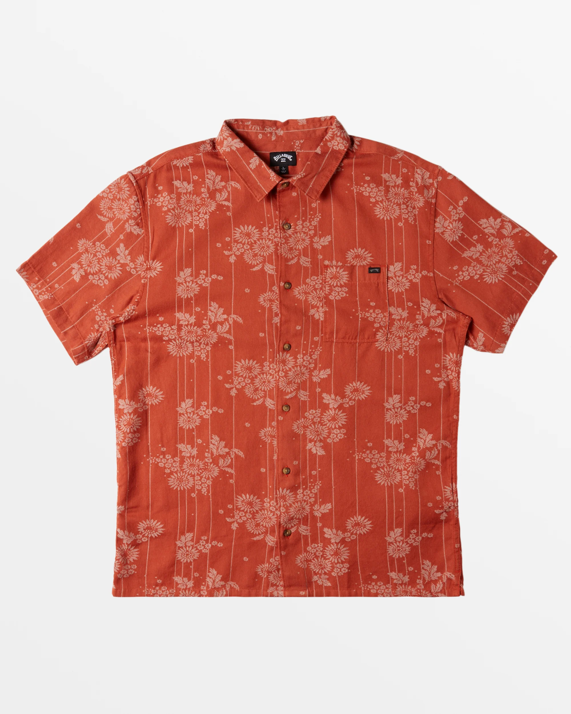 Billabong Sundays Jacquard Short Sleeve Shirt - Etruscan Red -Biliabong Outlet