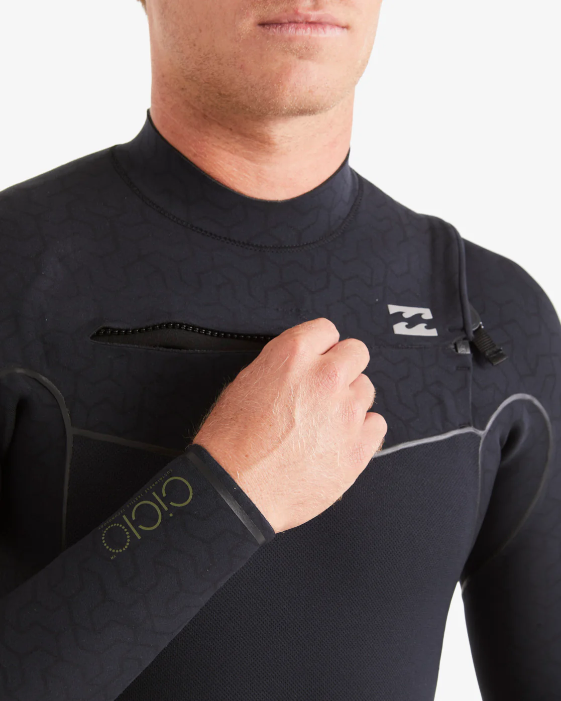Billabong 3/2mm Furnace Natural Chest Zip Wetsuit - Black -Biliabong Outlet