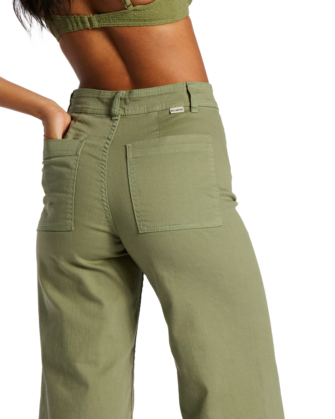 Billabong Free Fall High-Waist Pants - Green Eyes -Biliabong Outlet