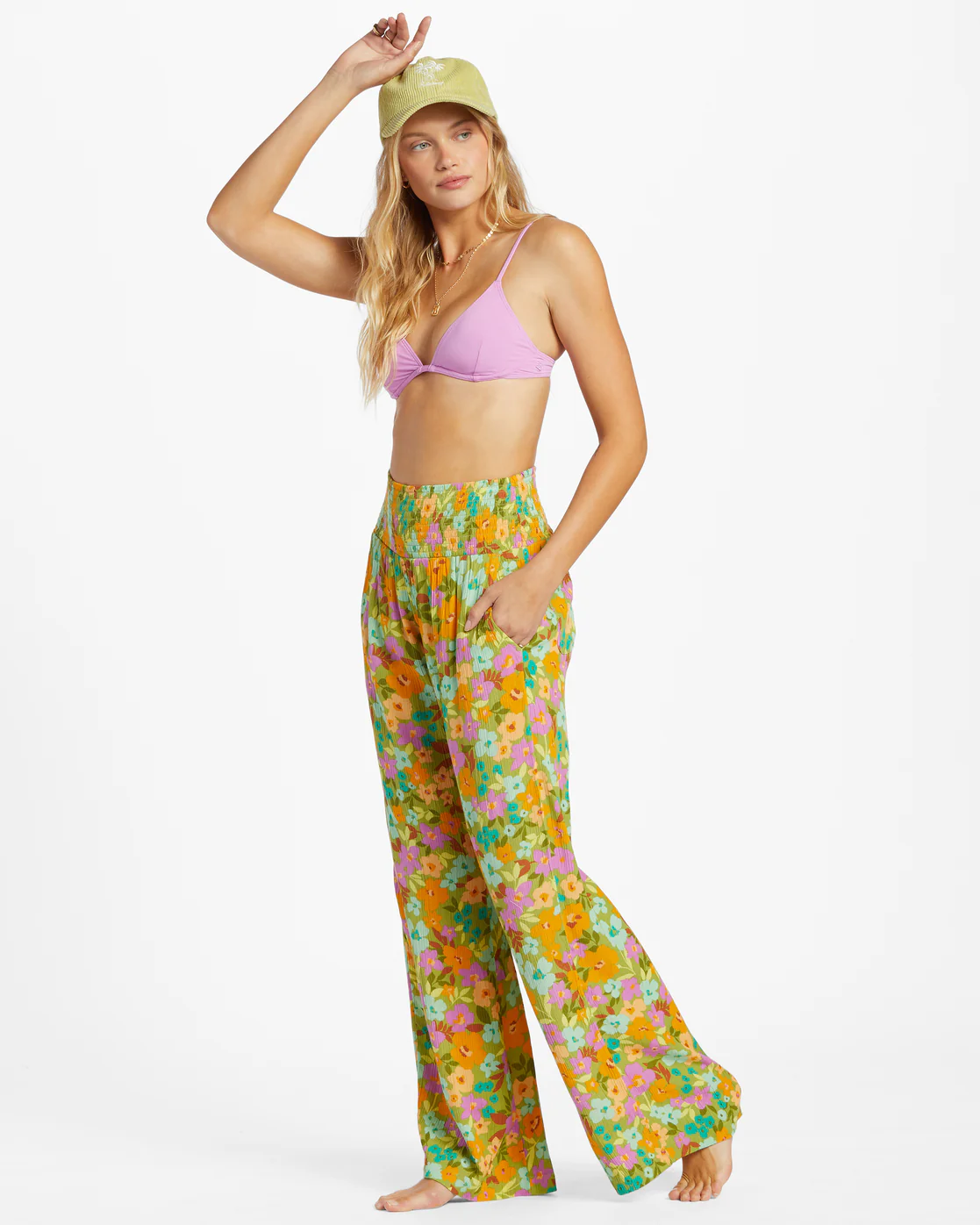 Billabong New Waves 2 Wide-Leg Pants - Palm Green -Biliabong Outlet