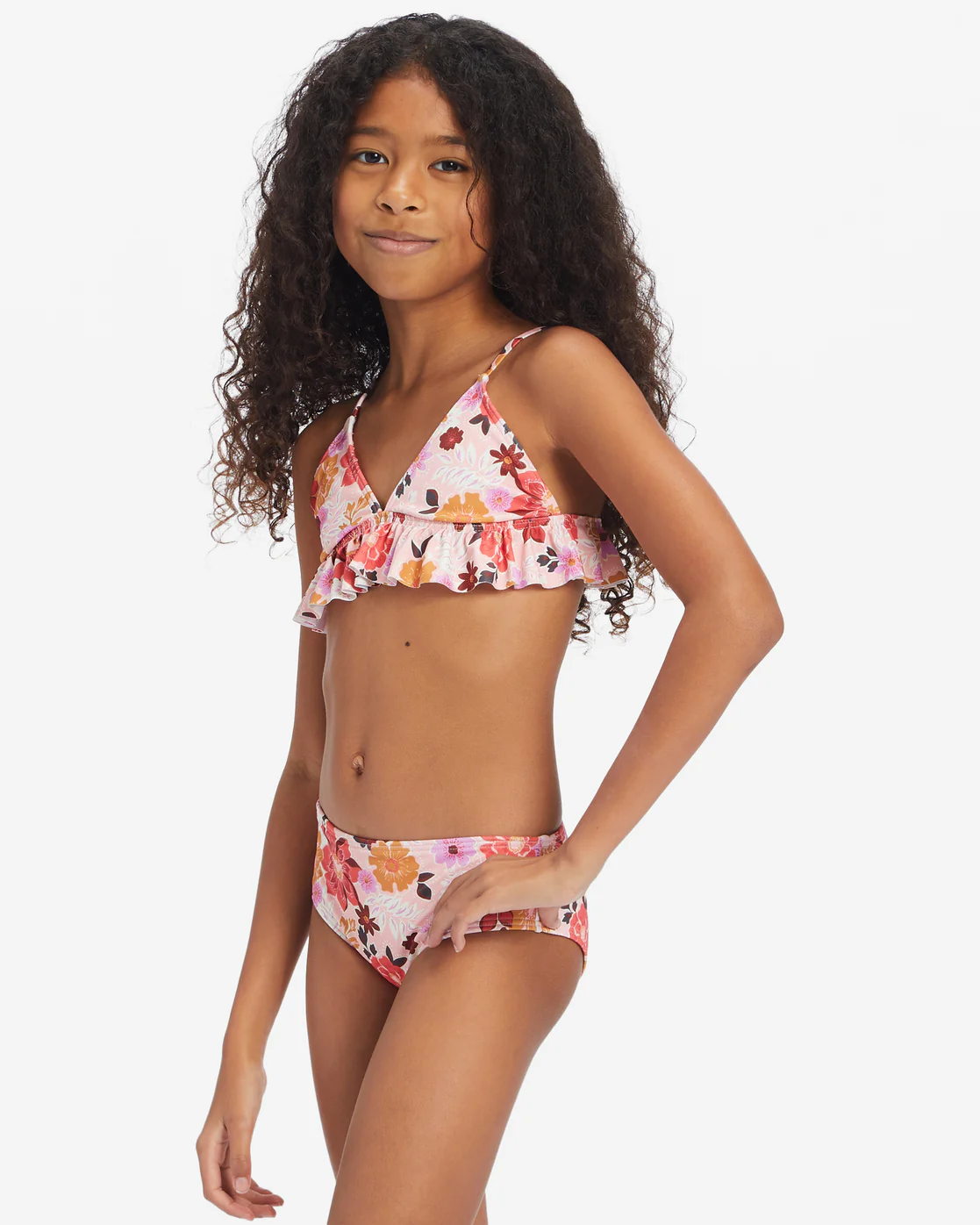 Billabong Girls A Dream Away Ruffle Tri Set Bikini Set - Multi -Biliabong Outlet