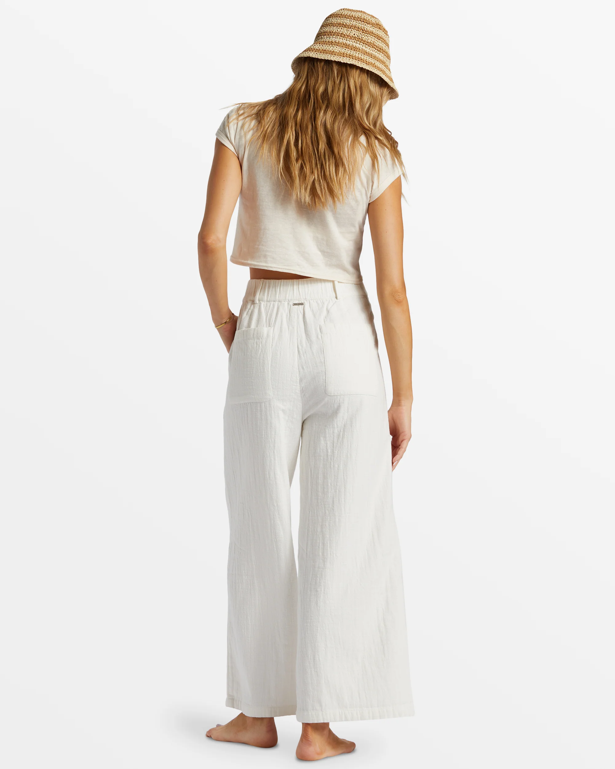 Billabong Tailor Made Wide Leg Pants - Salt Crystal -Biliabong Outlet