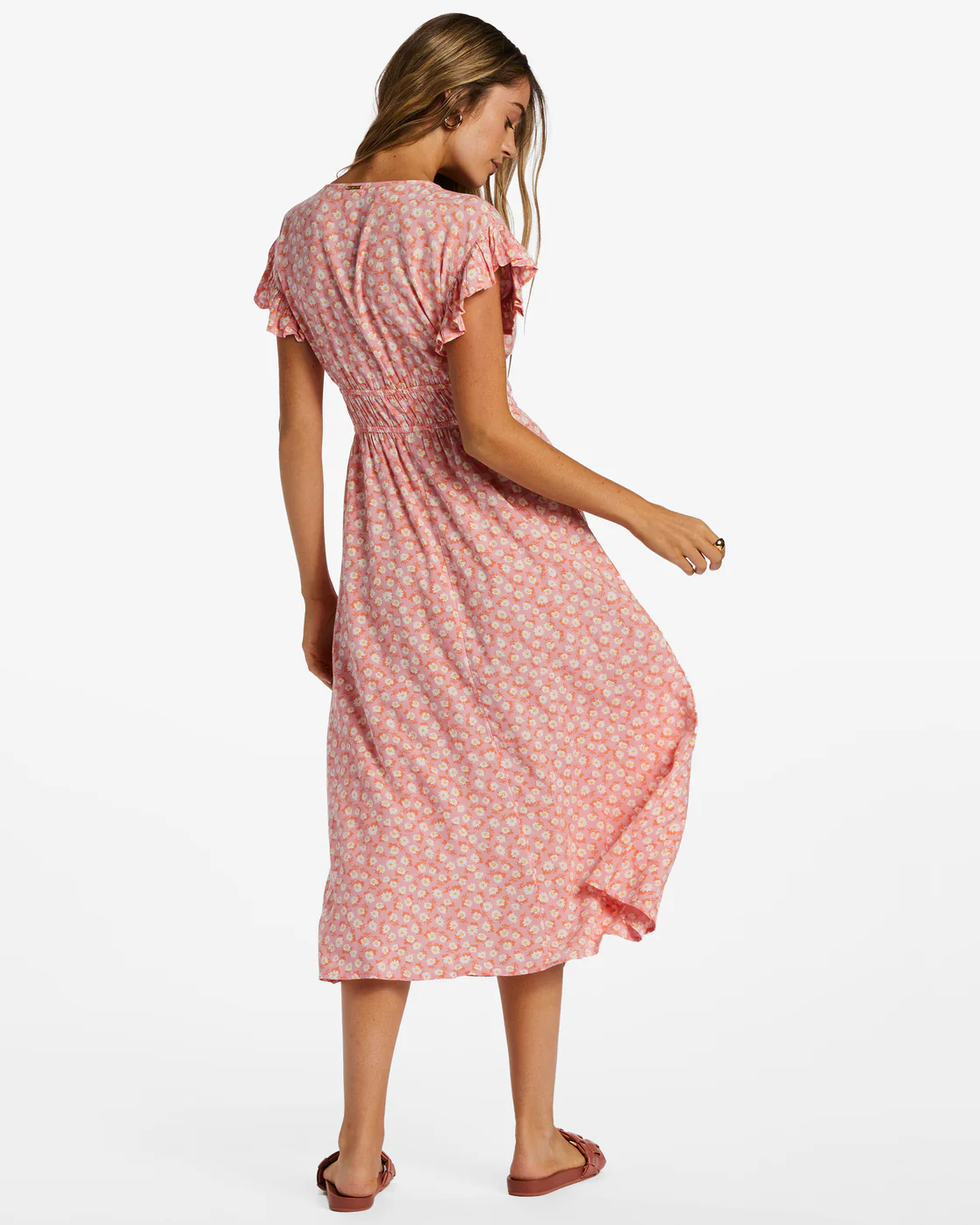 Billabong Picnic Date Midi Dress - Flamingo -Biliabong Outlet