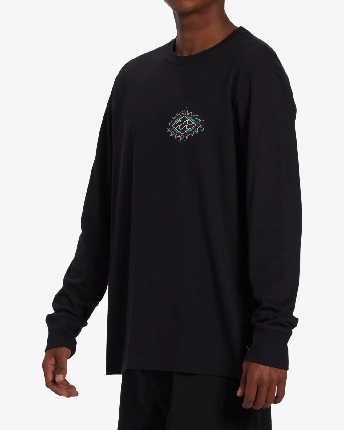 Billabong Crayon Wave Long Sleeve T-Shirt - Black -Biliabong Outlet