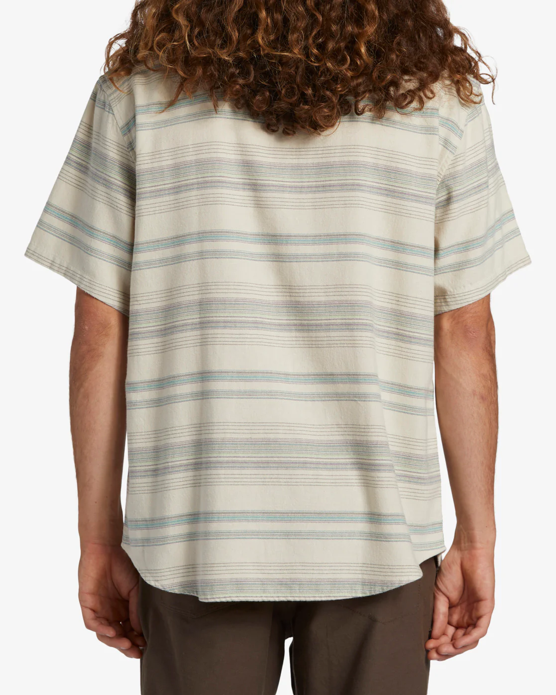 Billabong All Day Stripe Short Sleeve Woven Shirt - Cream -Biliabong Outlet