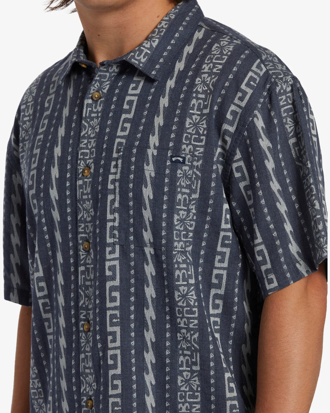 Billabong Sundays Jacquard Short Sleeve Shirt - Slate Blue -Biliabong Outlet