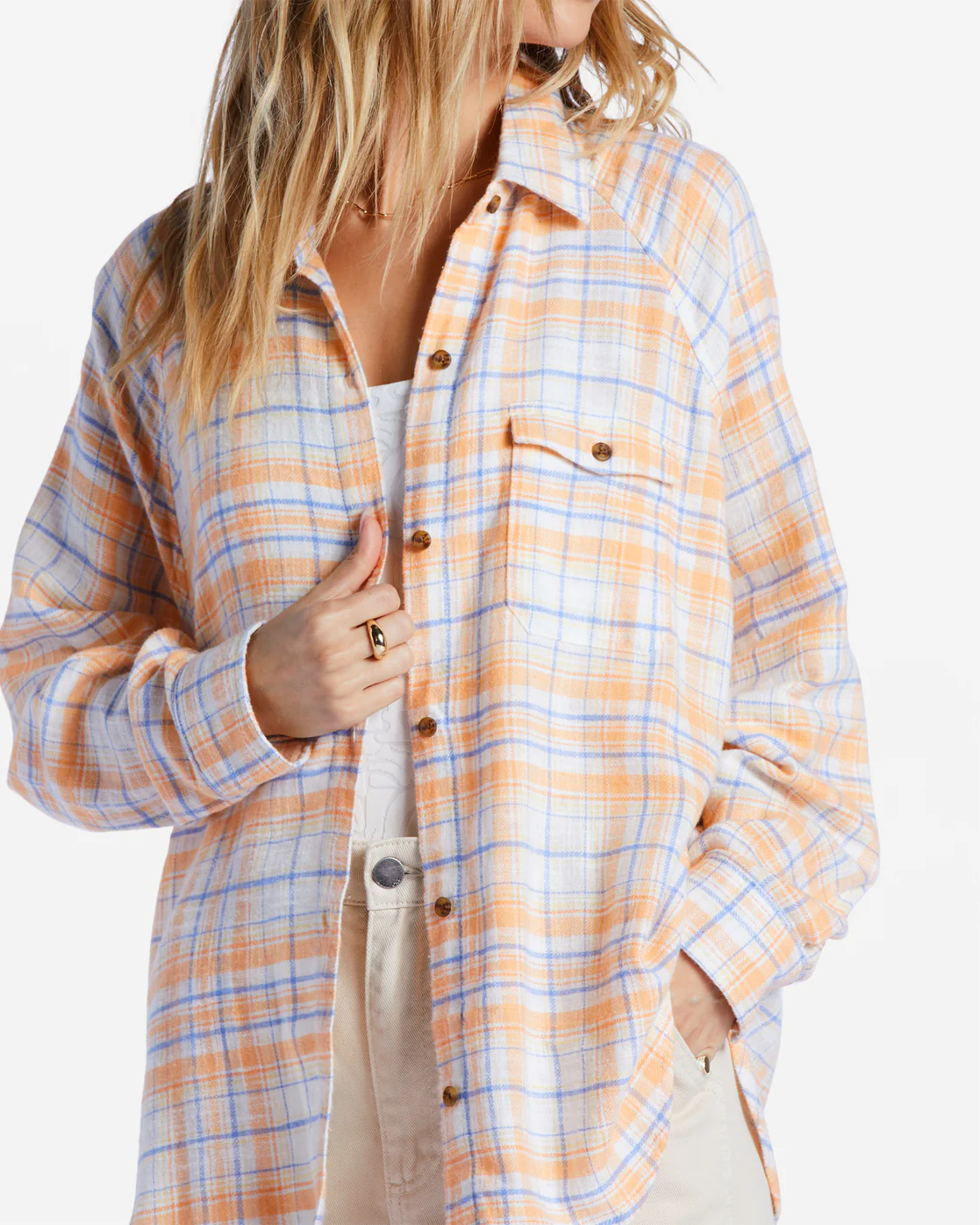 Billabong Best Time Long Sleeve Shirt - Salt Crystal -Biliabong Outlet