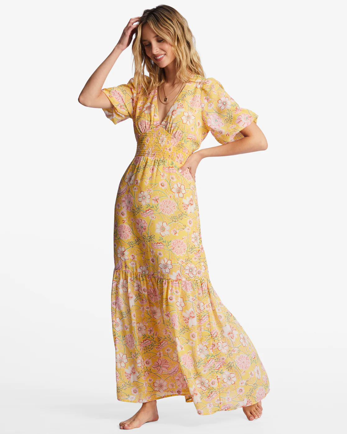 Billabong Spellbound Maxi Dress - Golden Peach -Biliabong Outlet