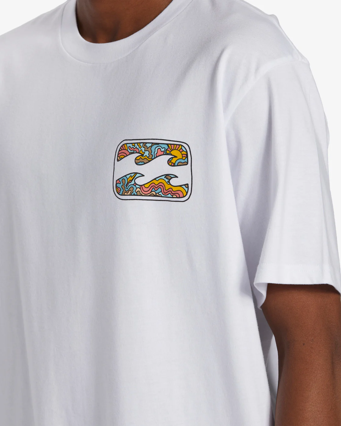 Billabong Crayon Wave Short Sleeve T-Shirt - White -Biliabong Outlet