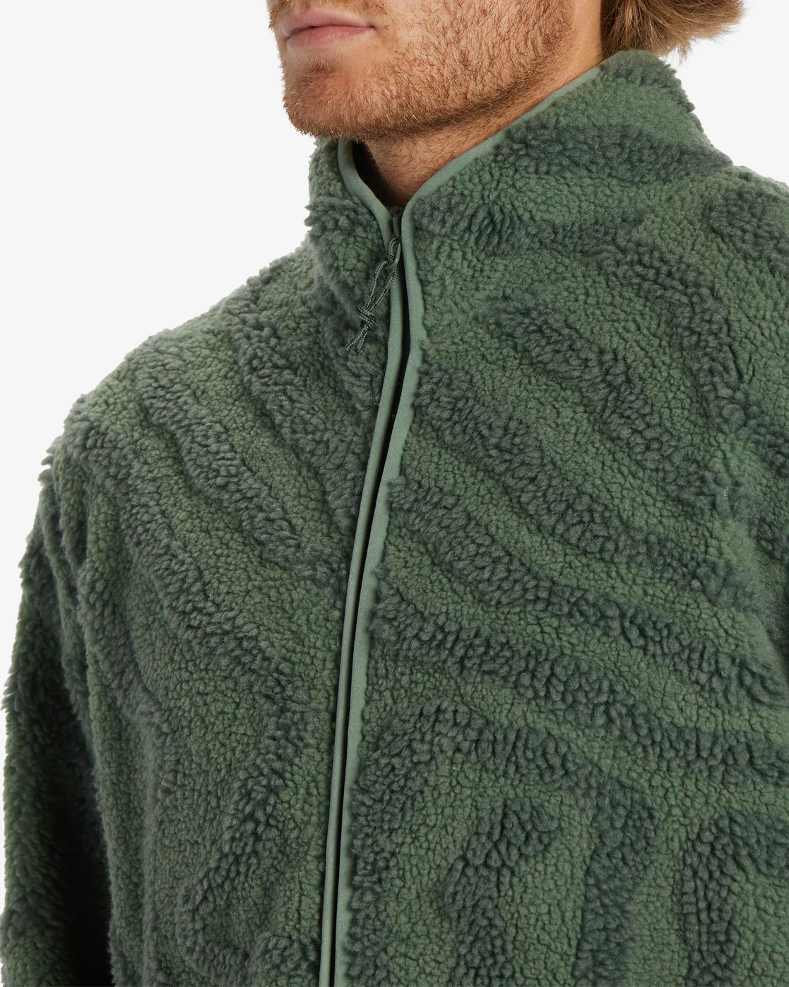 Billabong Boundary Switchback Zip-Up Sherpa Fleece - Sage -Biliabong Outlet