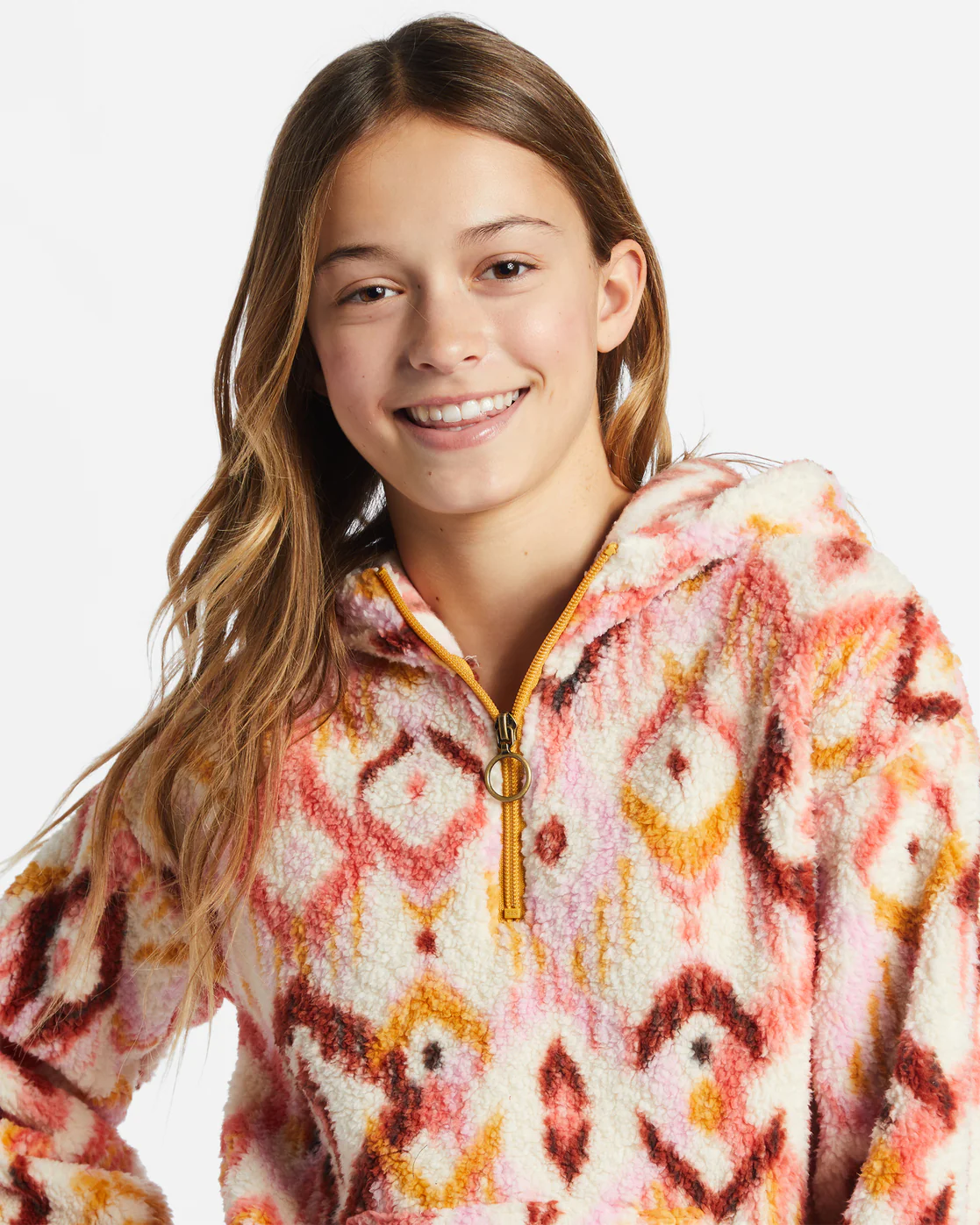 Billabong Girls Just In Time Half-Zip Pullover Sweatshirt - Lavender Kiss -Biliabong Outlet