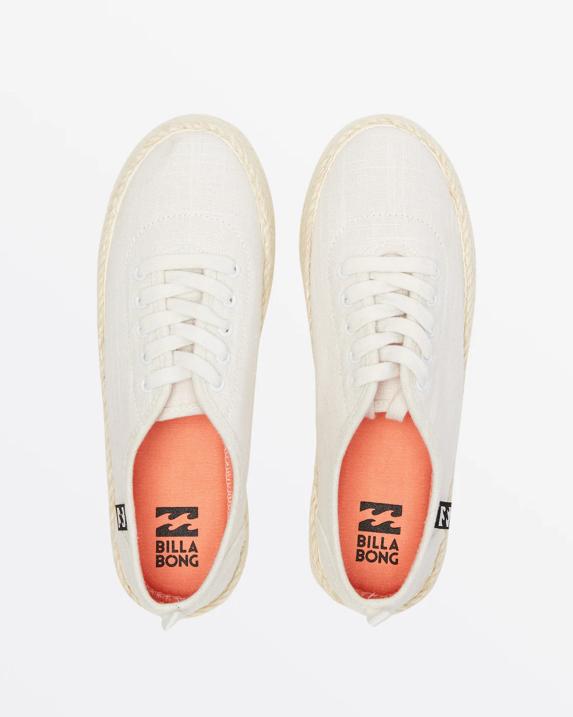 Billabong Puebla Canvas Platform Shoes - White -Biliabong Outlet