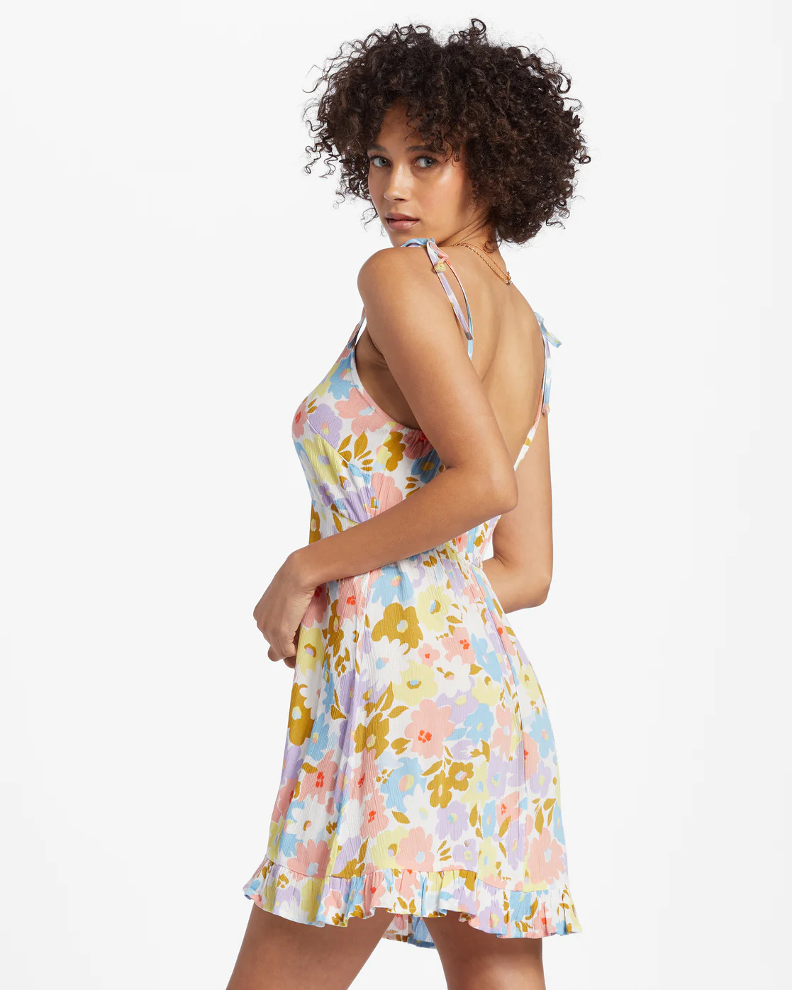 Billabong Heart Breaker Strappy Dress - White Multi -Biliabong Outlet