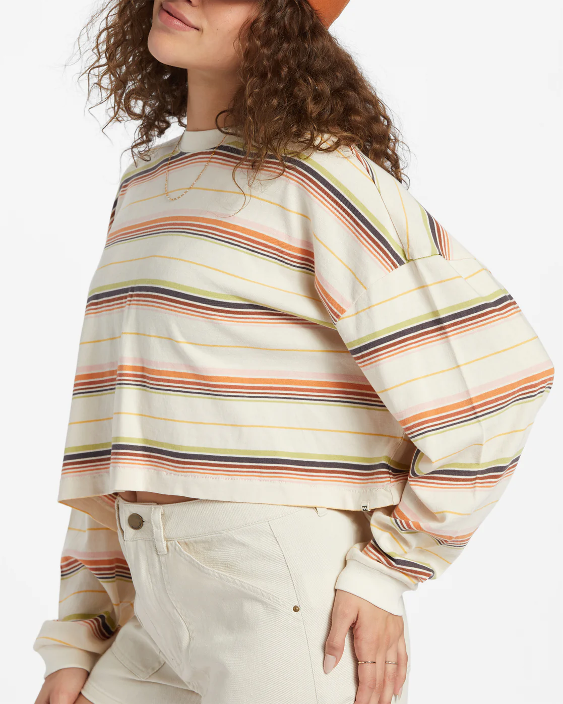 Billabong Beach Boyfriend Stripe Top - Whitecap -Biliabong Outlet