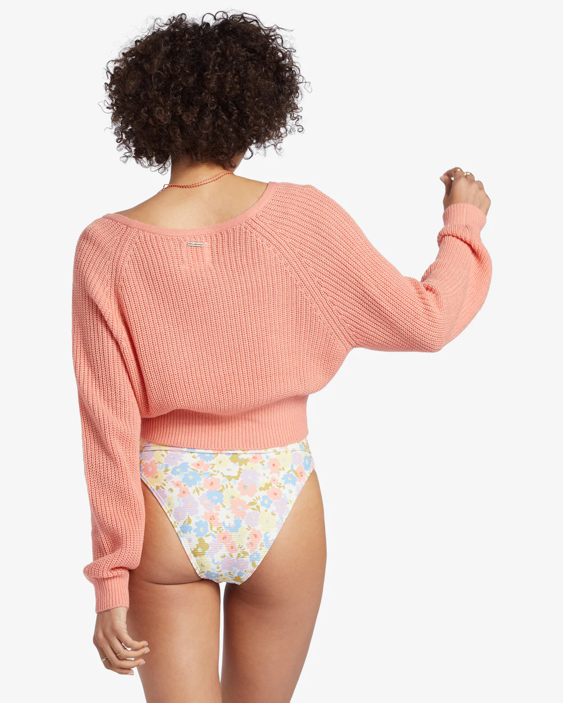 Billabong Sun Soaked V-Neck Sweater - Sweet Peach -Biliabong Outlet