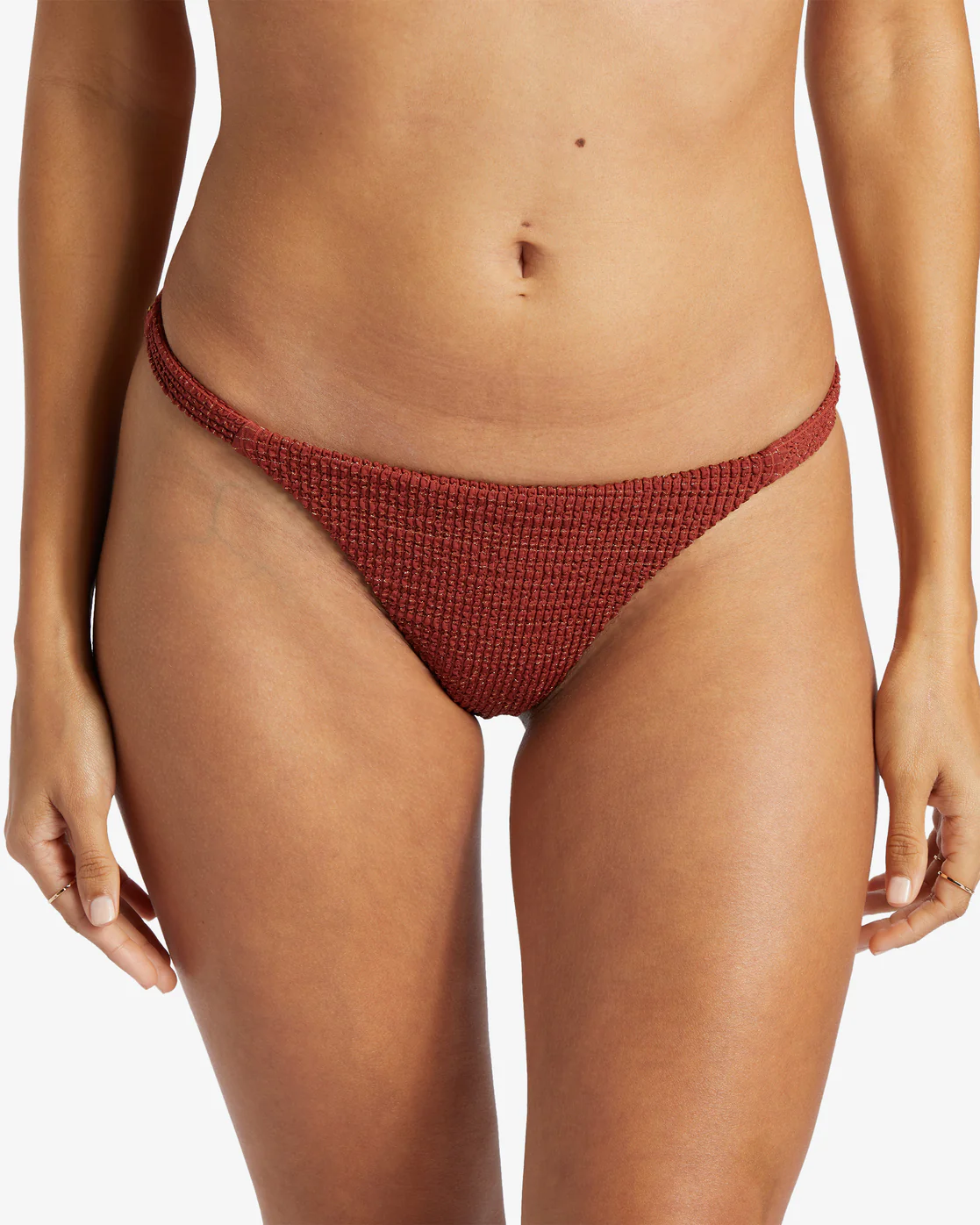 Billabong Shimmer High Maya Bikini Bottoms - Deep Sienna -Biliabong Outlet