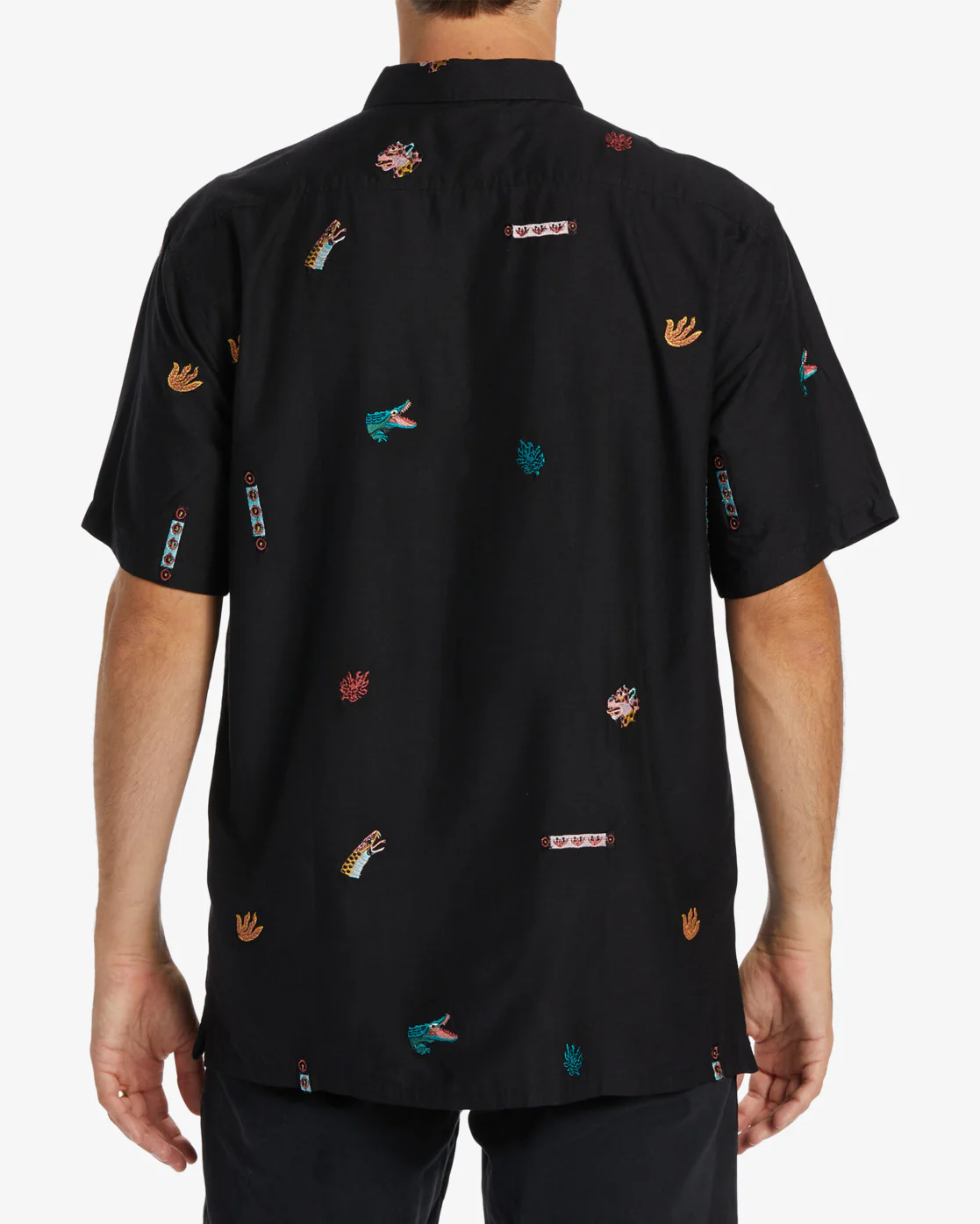 Billabong Zeledon Embroidered Shirt - Black -Biliabong Outlet