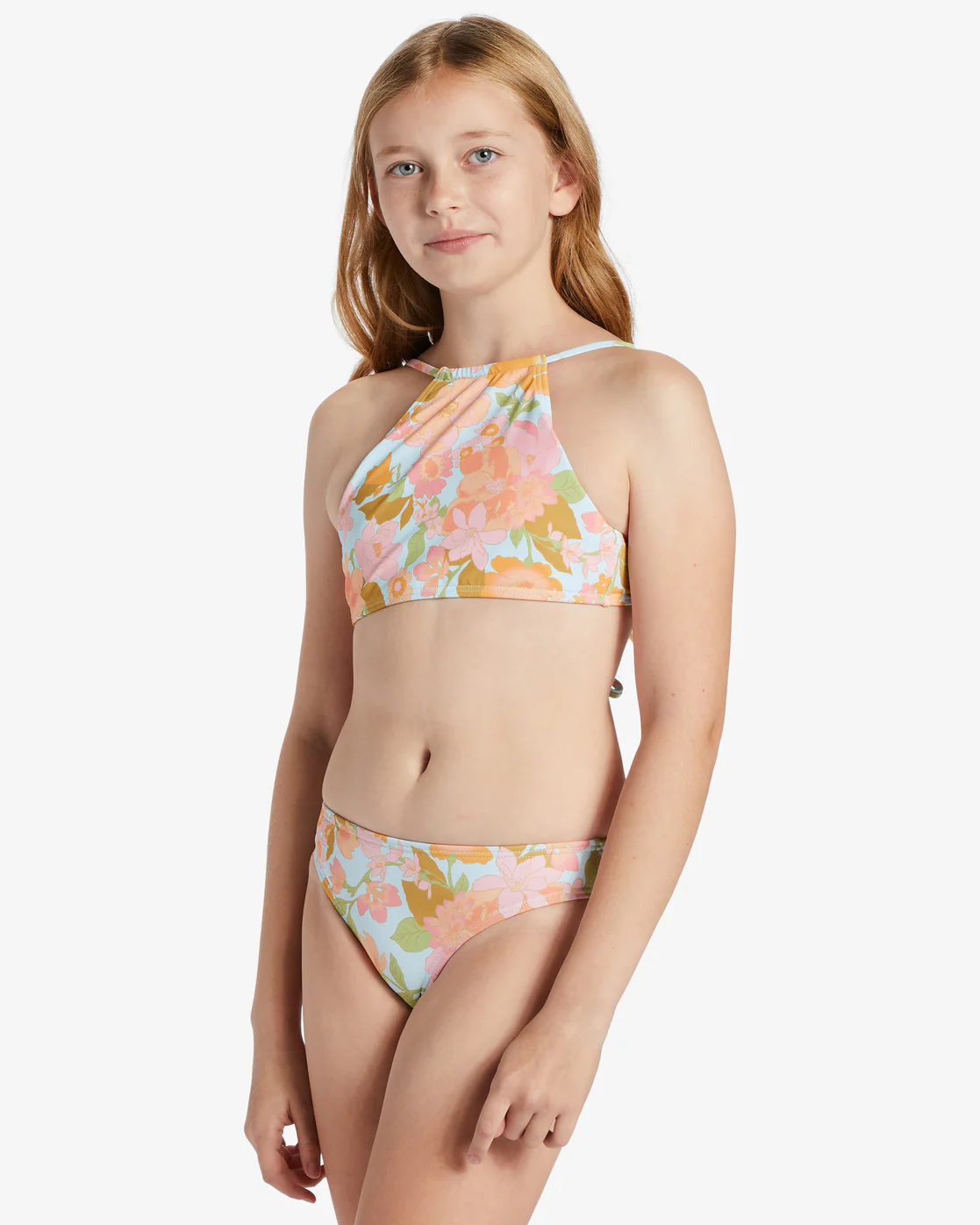 Billabong Girls Blown Away Two Piece High Neck Bikini Set - Multi -Biliabong Outlet