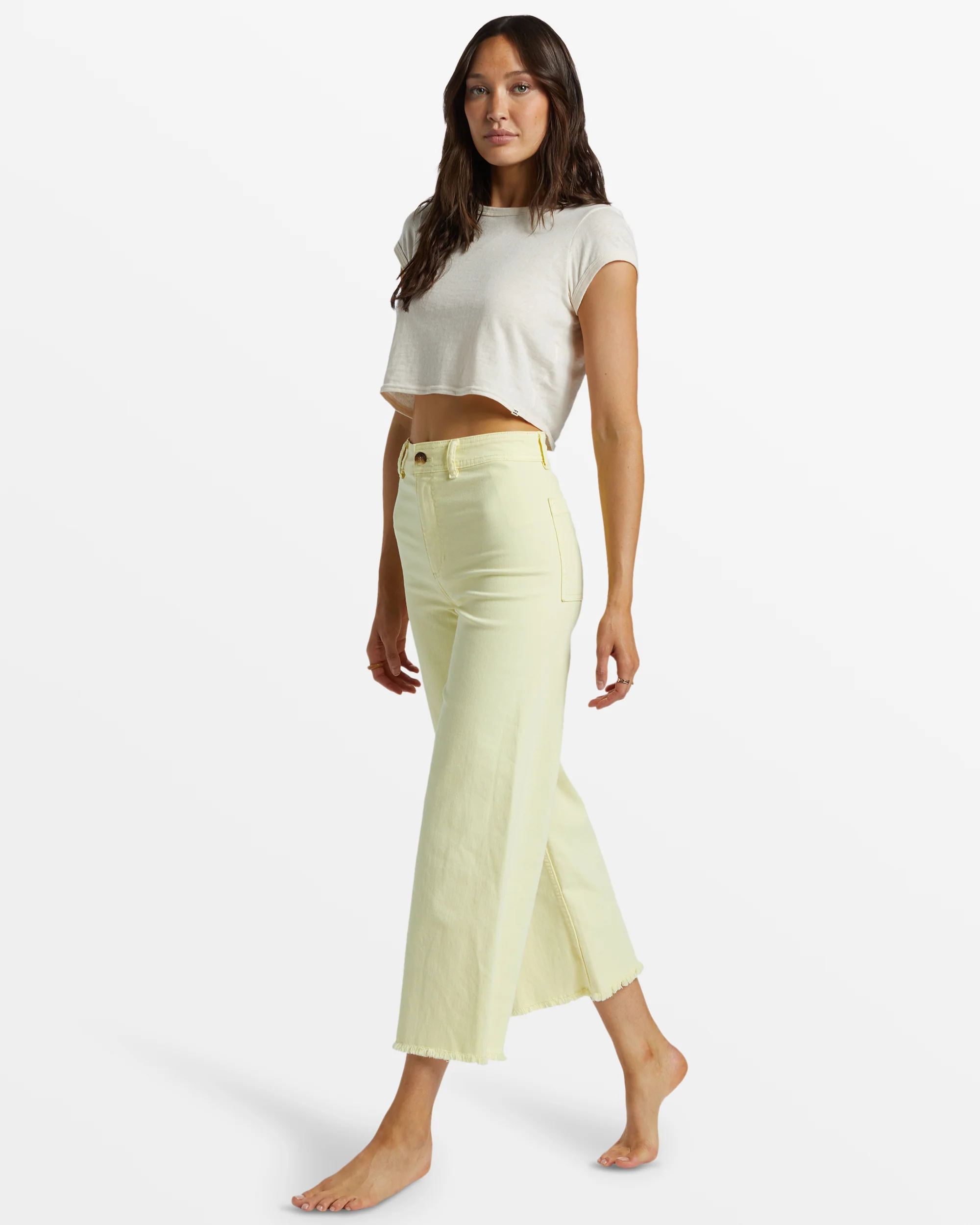 Billabong Free Fall High-Waist Pants - Mellow Yellow -Biliabong Outlet