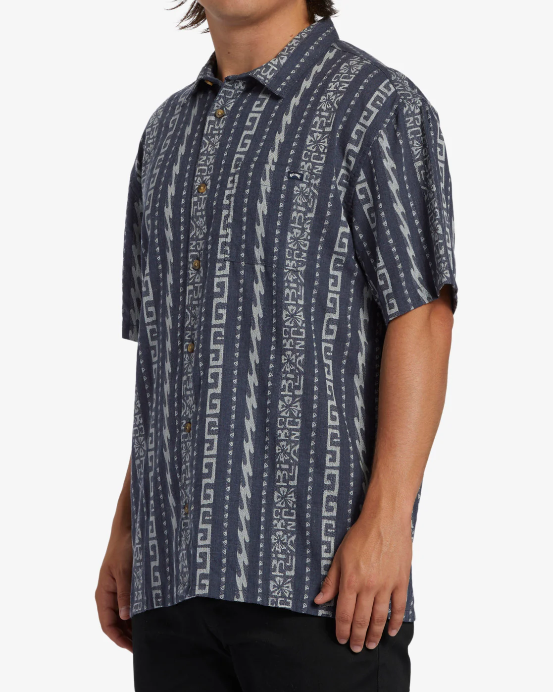 Billabong Sundays Jacquard Short Sleeve Shirt - Slate Blue -Biliabong Outlet